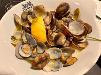 Portugal, Lisbon - Clams at Time Out Market