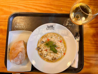 Portugal, Lisbon - Seafood risotto at Time Out Market