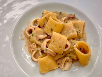Italy, Salerno - Calamari pasta