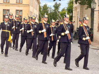 Sweden, Stockholm - Change of guards at Drottningholm Palace
