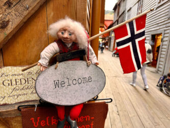 Norway, Bergen - Bryggen in a historic harbour district