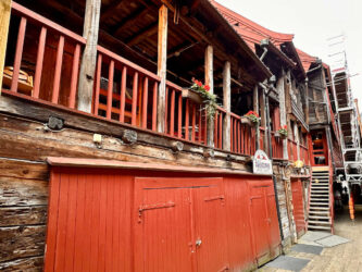 Norway, Bergen - Bryggen in a historic harbour district
