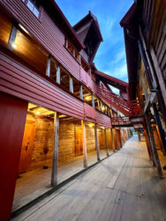 Norway, Bergen - Bryggen in a historic harbour district