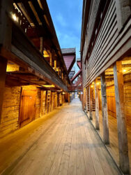 Norway, Bergen - Bryggen in a historic harbour district