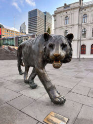 Norway, Oslo - The tiger in front of Oslo Central Station