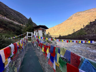 Bhutan, Paro - Tachogang Lhakhang Bridge