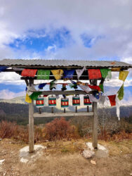 Bhutan, Chelala Pass - Praying wheels