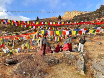 Bhutan, Chelala Pass - Prayer flags