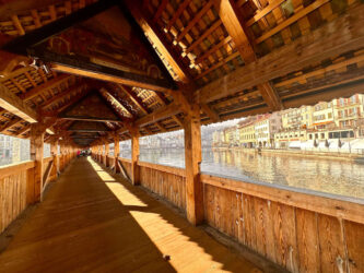 Switzerland, Lucerne - The Kapellbrücke (from German 'Chapel Bridge')