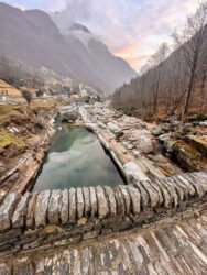 Switzerland, Verzasca - View from Ponte dei salti bridge