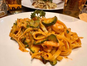 Italy, Milan - Tagliatelle with shrimps