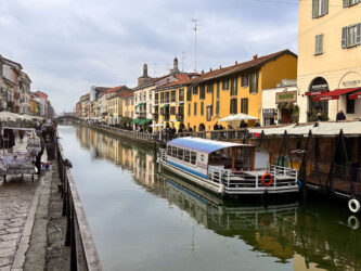 Italy, Milan - The medieval city canals in the Navigli district