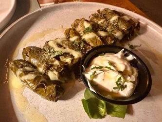 Greece, Athens - Dolmadakia, wine (grape) leaves stuffed with rice