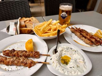 Greece, Athens - Souvlaki lunch