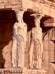 Greece, Athens - Erechtheion and the Caryatids at the Acropolis of Athens
