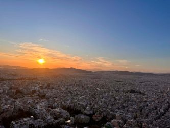 Greece, Athens - Sunset from Lycabettus Hill (Lykavittos)