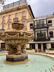 Azerbaijan, Baku - Fountains on Nizami Street