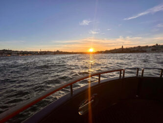 Türkiye, Istanbul - Sunset on Bosphorus cruise