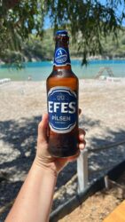 Türkiye, Kayaköy - Beer at the Blue Lagoon