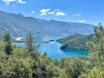 Türkiye, Kayaköy - The famous hike to the beach town of Ölüdeniz, a section of the ancient Lycian Way